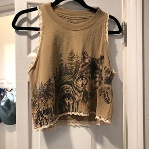 Repurposed vintage wolf tank